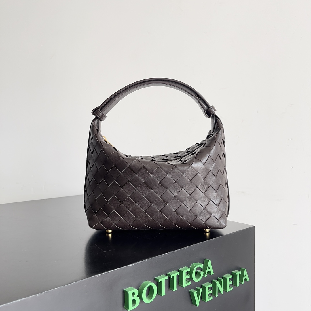[TOP] Bottega Veneta BV Nappa Bag Lambskin 22x13x9cm - Brown