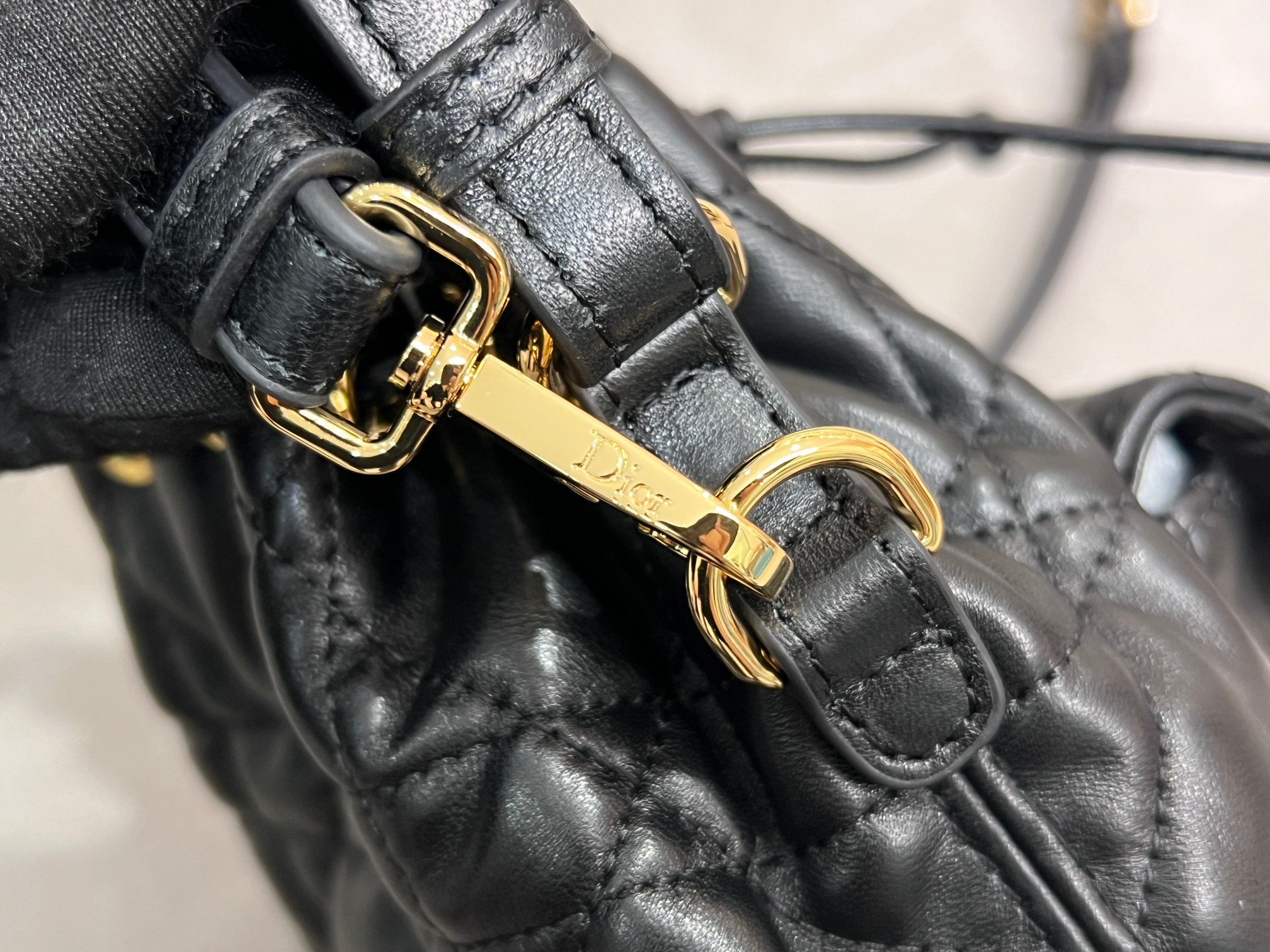 [TOP] Christian Dior Caro Backpack 14*15*7cm -Black