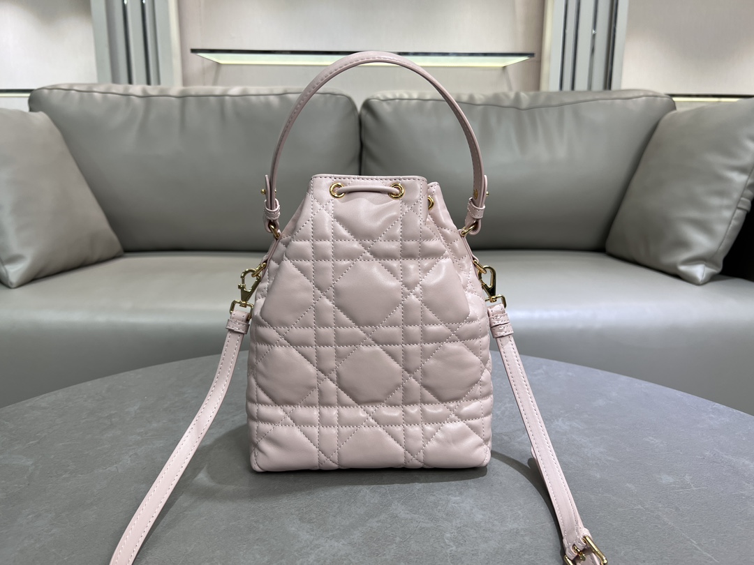[TOP] Christian Dior Caro Backpack 20cm*24cm*9cm -Pink