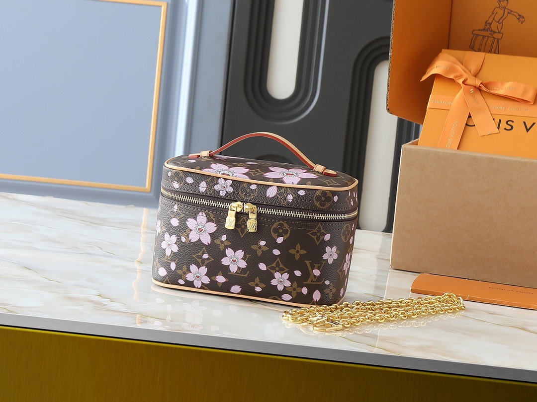 [TOP] Louis Vuitton LV Cherry Blossom Vanity Case 20x13.5x12cm - Brown