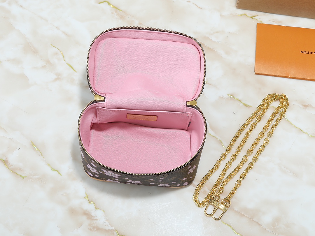 [TOP] Louis Vuitton LV Cherry Blossom Vanity Case 20x13.5x12cm - Brown