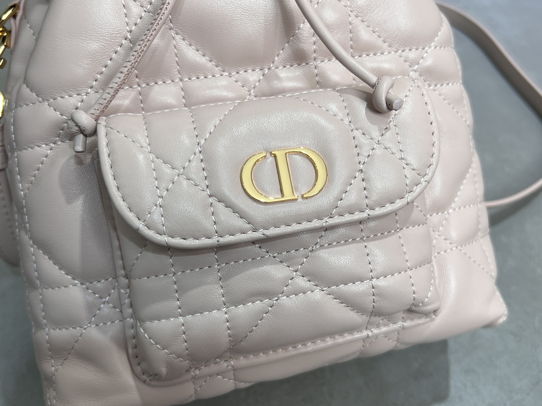 [TOP] Christian Dior Caro Backpack 20cm*24cm*9cm -Pink