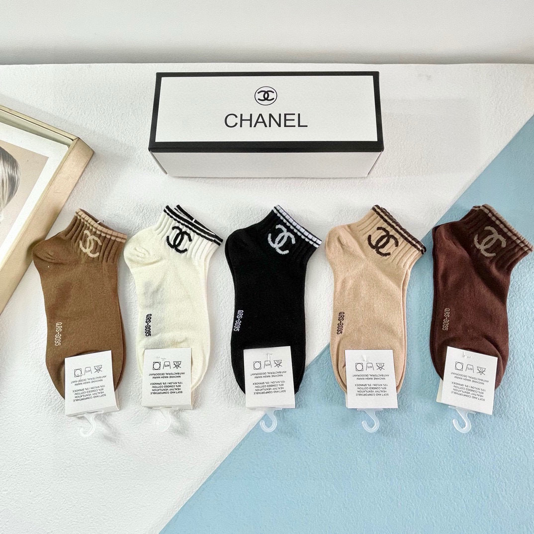 [TOP] CHANEL Socks - 5 Pieces as a Set