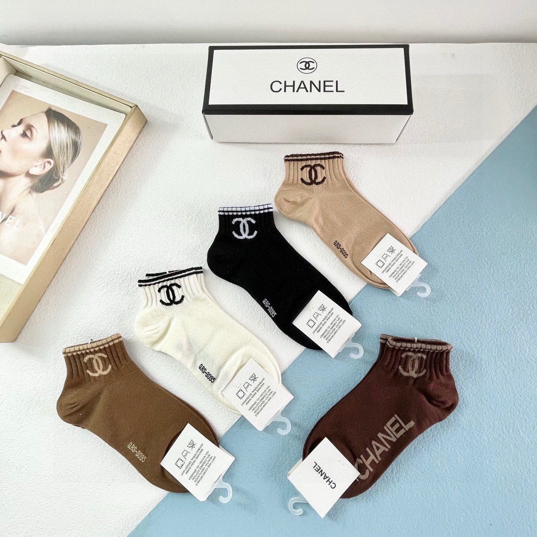 [TOP] CHANEL Socks - 5 Pieces as a Set