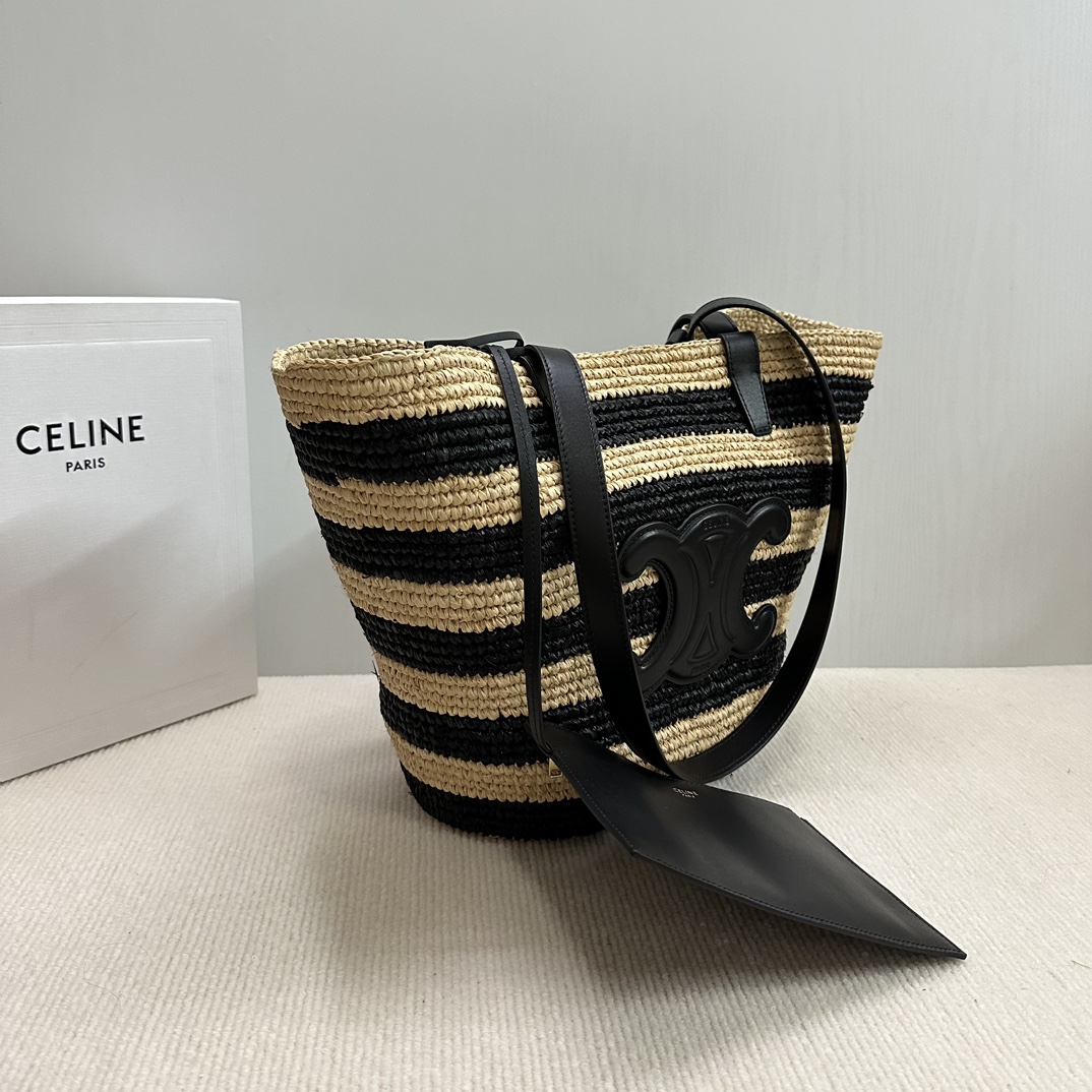 [TOP] CELINE Bucket Bag 22× 30× 14cm - Black