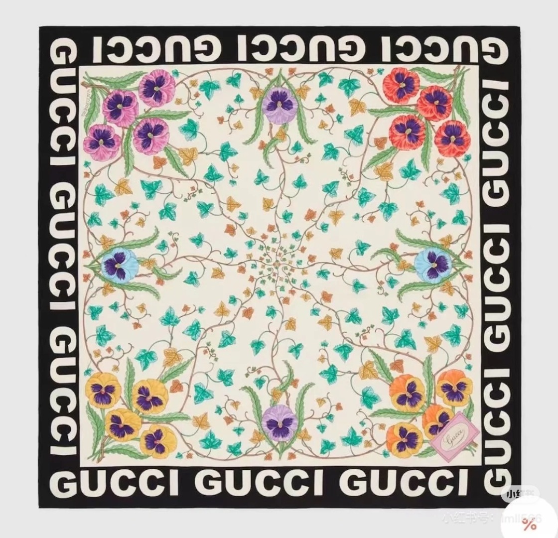 [TOP] GUCCI Floral Silk Scarf 90×90 cm - 3 Colors