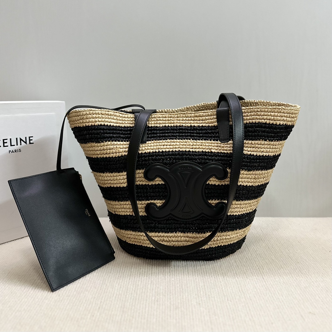 [TOP] CELINE Bucket Bag 22× 30× 14cm - Black