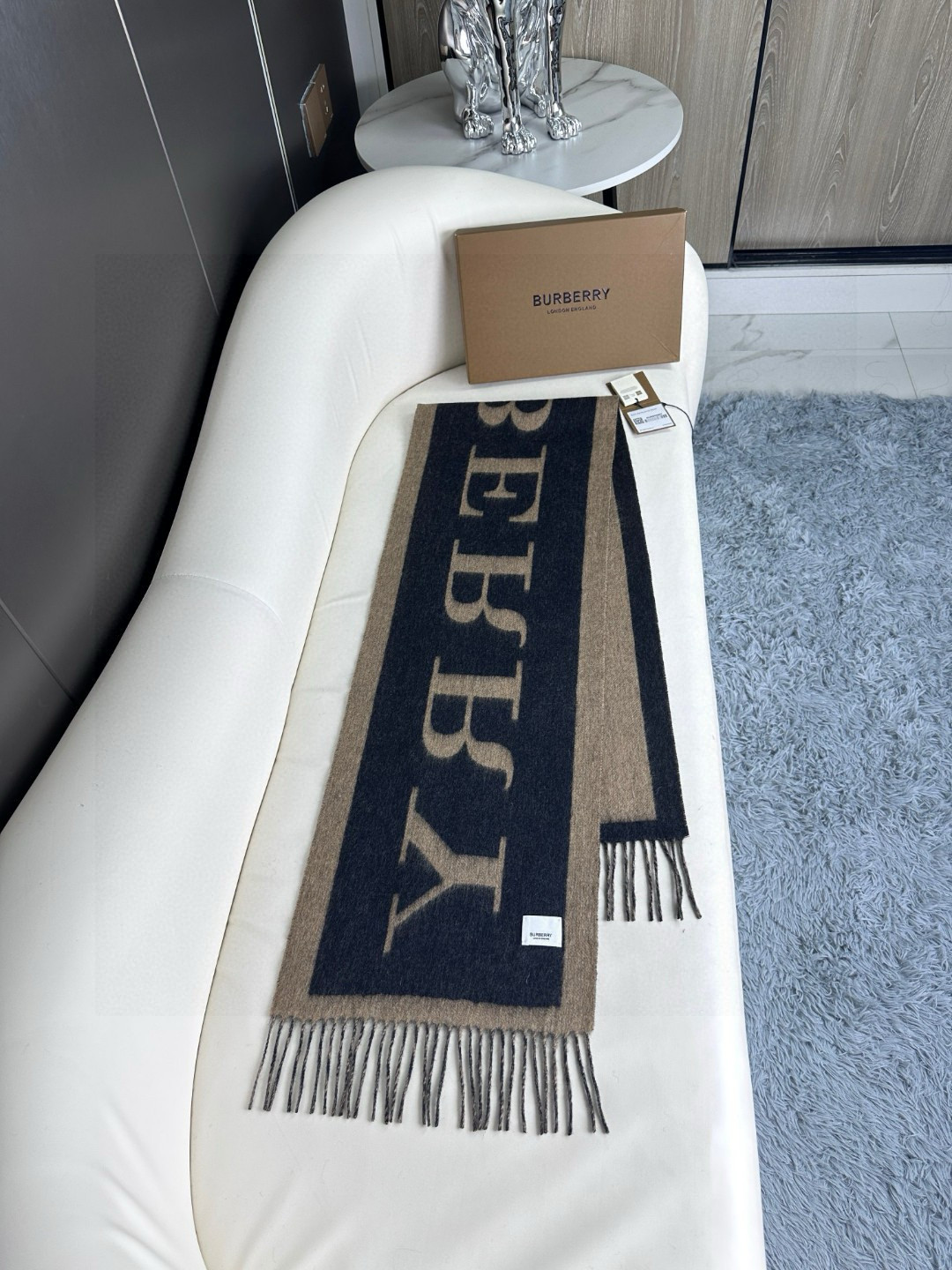 [TOP] BURBERRY Cashmere Scarf 30x180cm - 2 Color