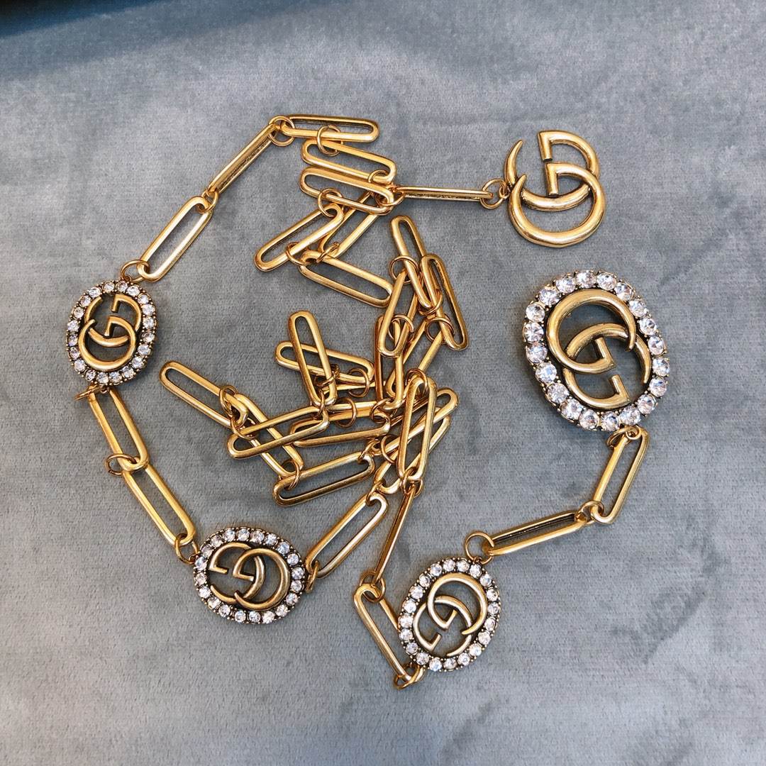 [TOP] GUCCI GG Logo Waist Chain - Gold