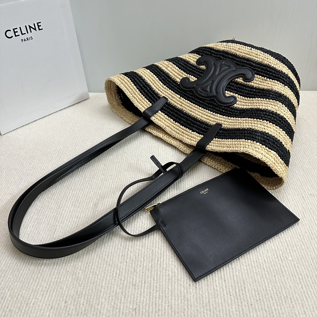 [TOP] CELINE Bucket Bag 22× 30× 14cm - Black