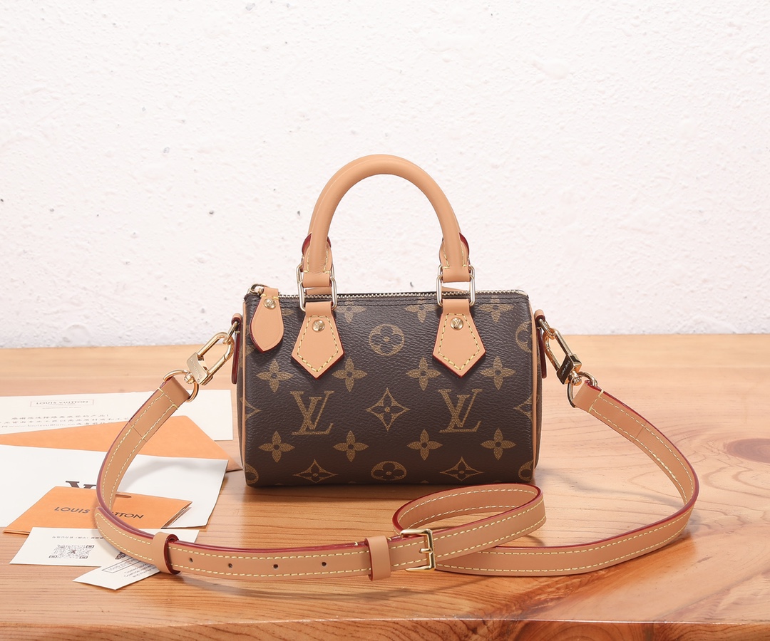 [TOP] Louis Vuitton LV  Speedy Handbag  16 x 10 x 7.5cm -Brown