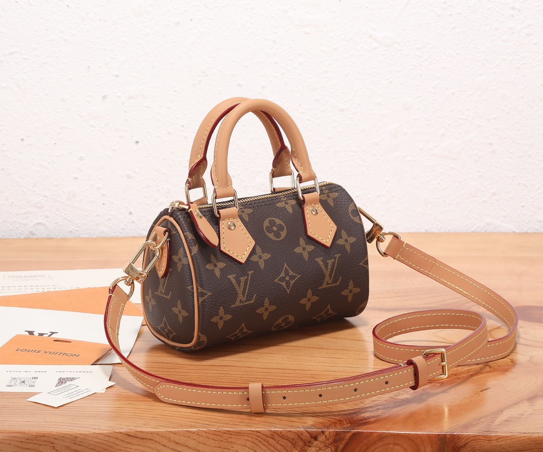 [TOP] Louis Vuitton LV  Speedy Handbag  16 x 10 x 7.5cm -Brown