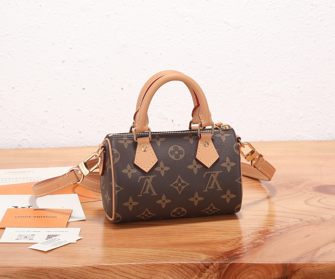 [TOP] Louis Vuitton LV  Speedy Handbag  16 x 10 x 7.5cm -Brown