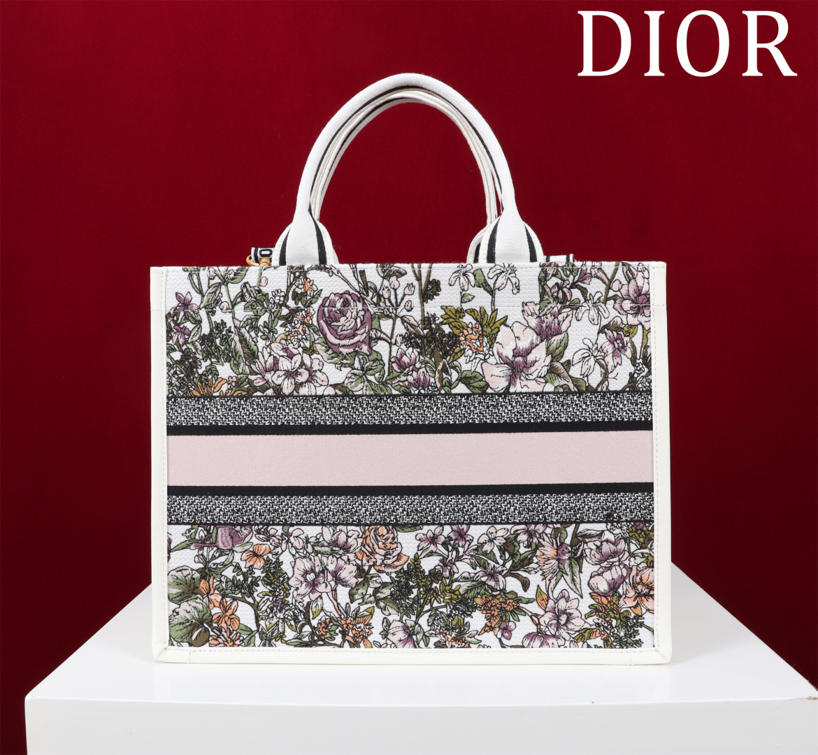 [TOP] Christian Dior  Book Tote Bag - 2 Sizes - White