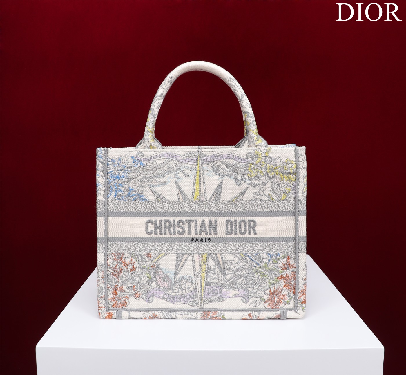 [TOP] Christian Dior  Book Tote Bag - 3 Sizes -White