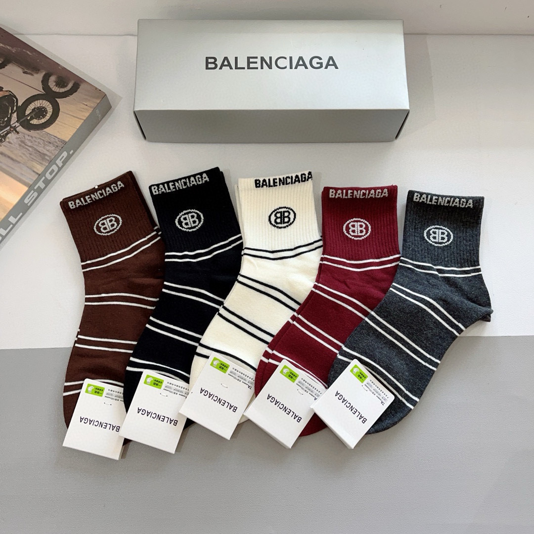 [TOP] BALENCIAGA Socks - 5 Pieces as a Set