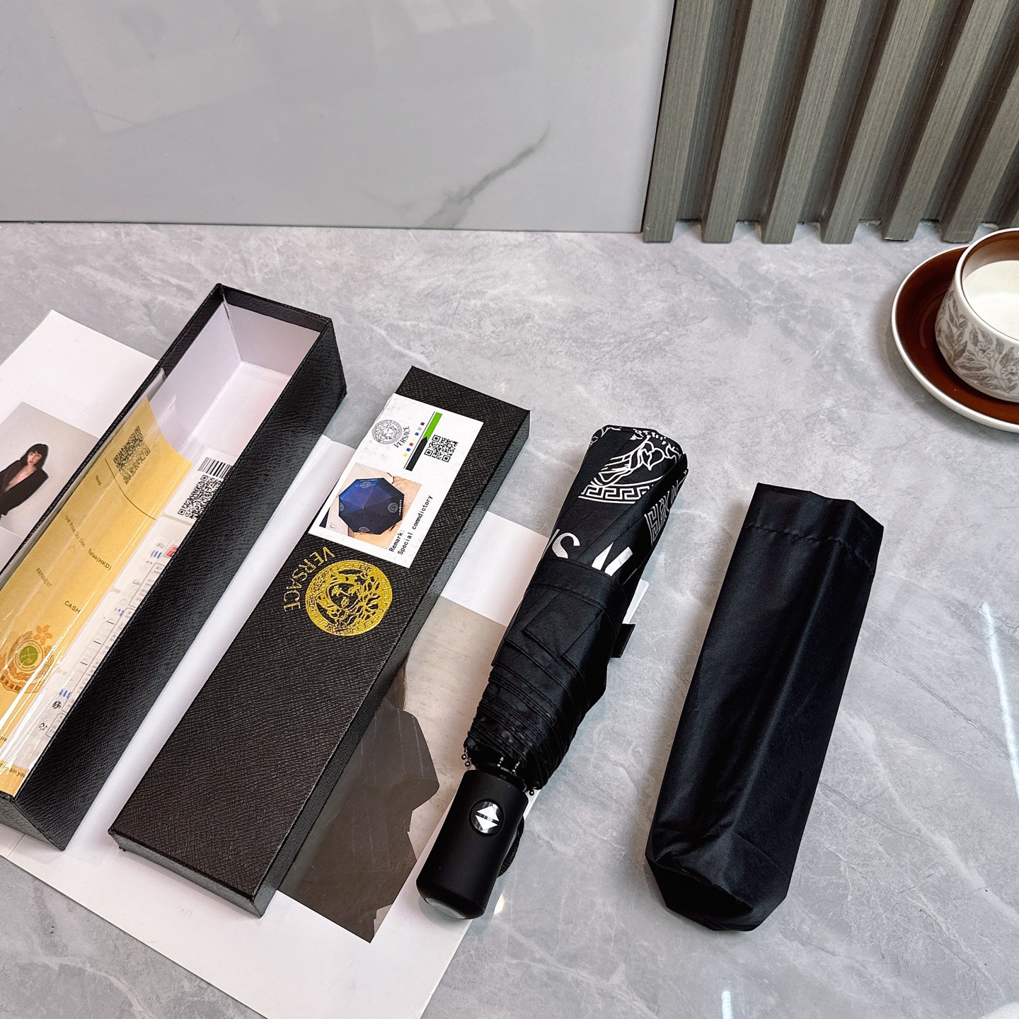 [TOP] VERSACE Umbrella - Black