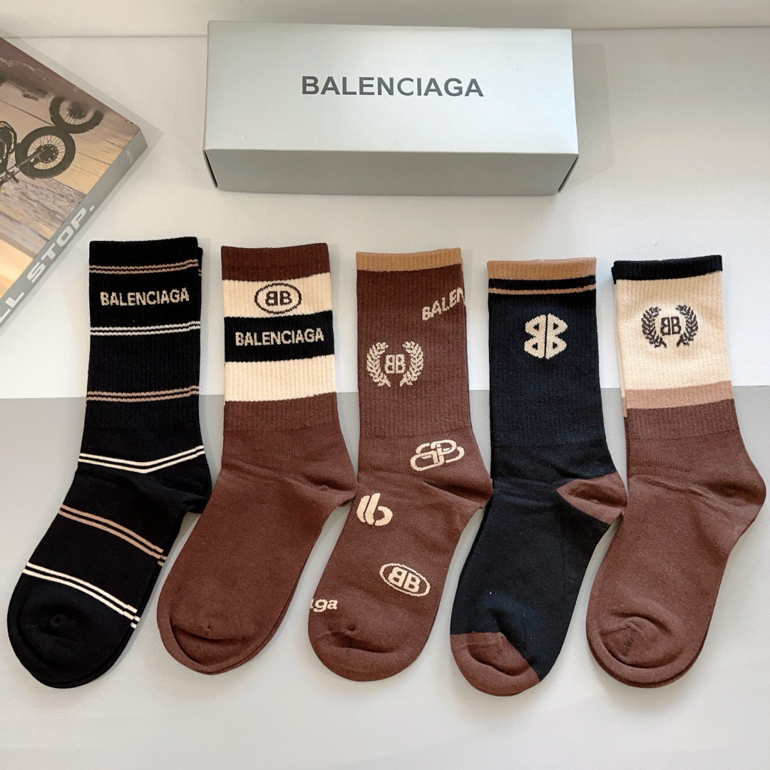 [TOP] BALENCIAGA Socks - 5 Pieces as a Set