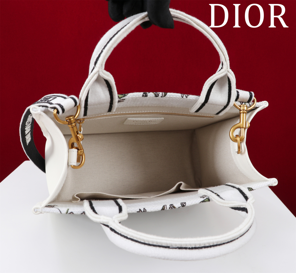 [TOP] Christian Dior  Book Tote Bag - 2 Sizes - White