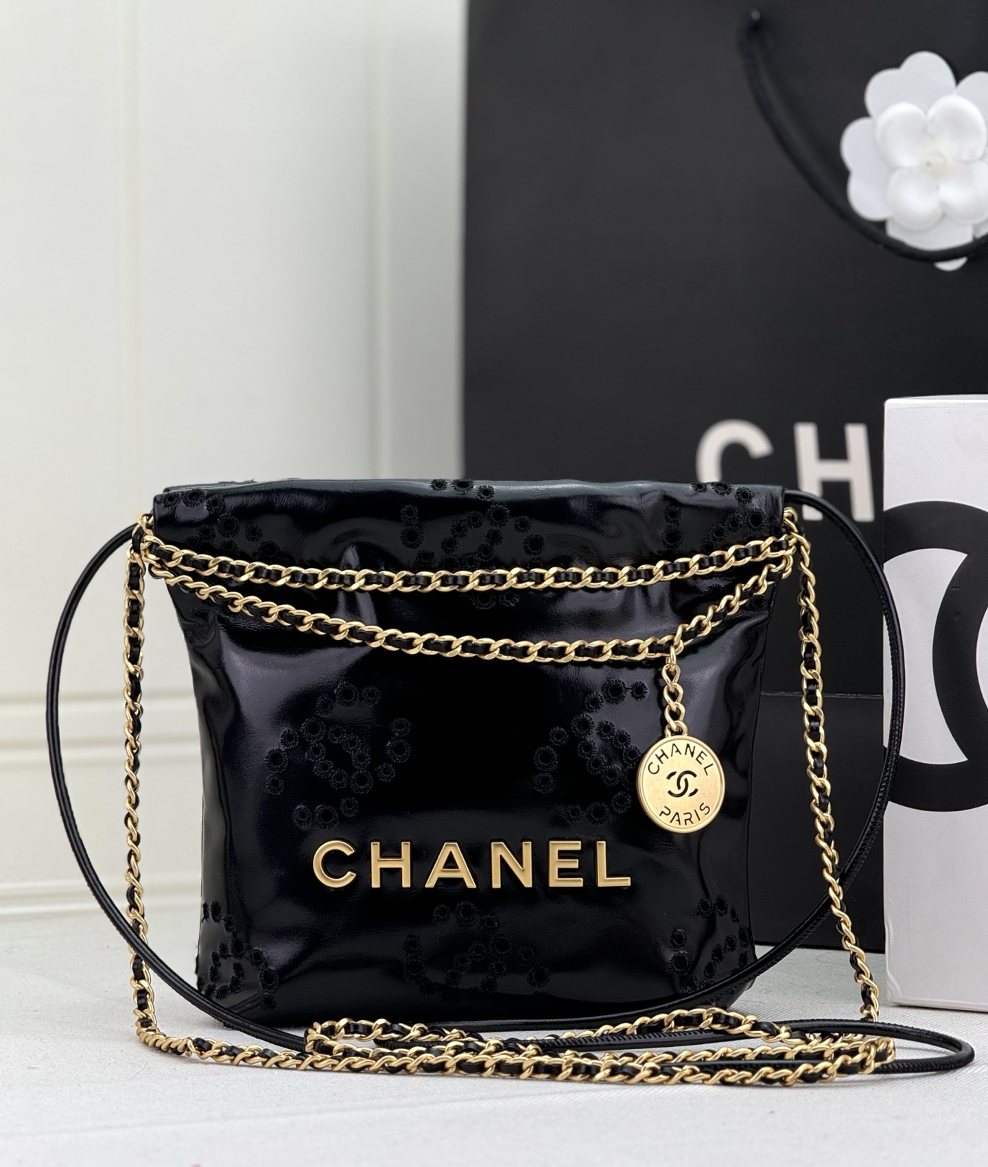 [TOP] CHANEL mini22 Gold Chain Small Bag 19*20*6 cm - 4 Colour