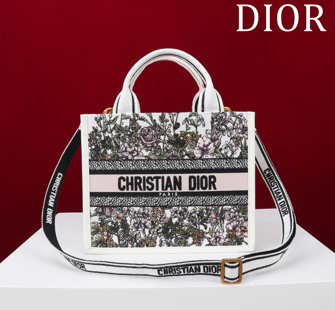 [TOP] Christian Dior  Book Tote Bag - 2 Sizes - White