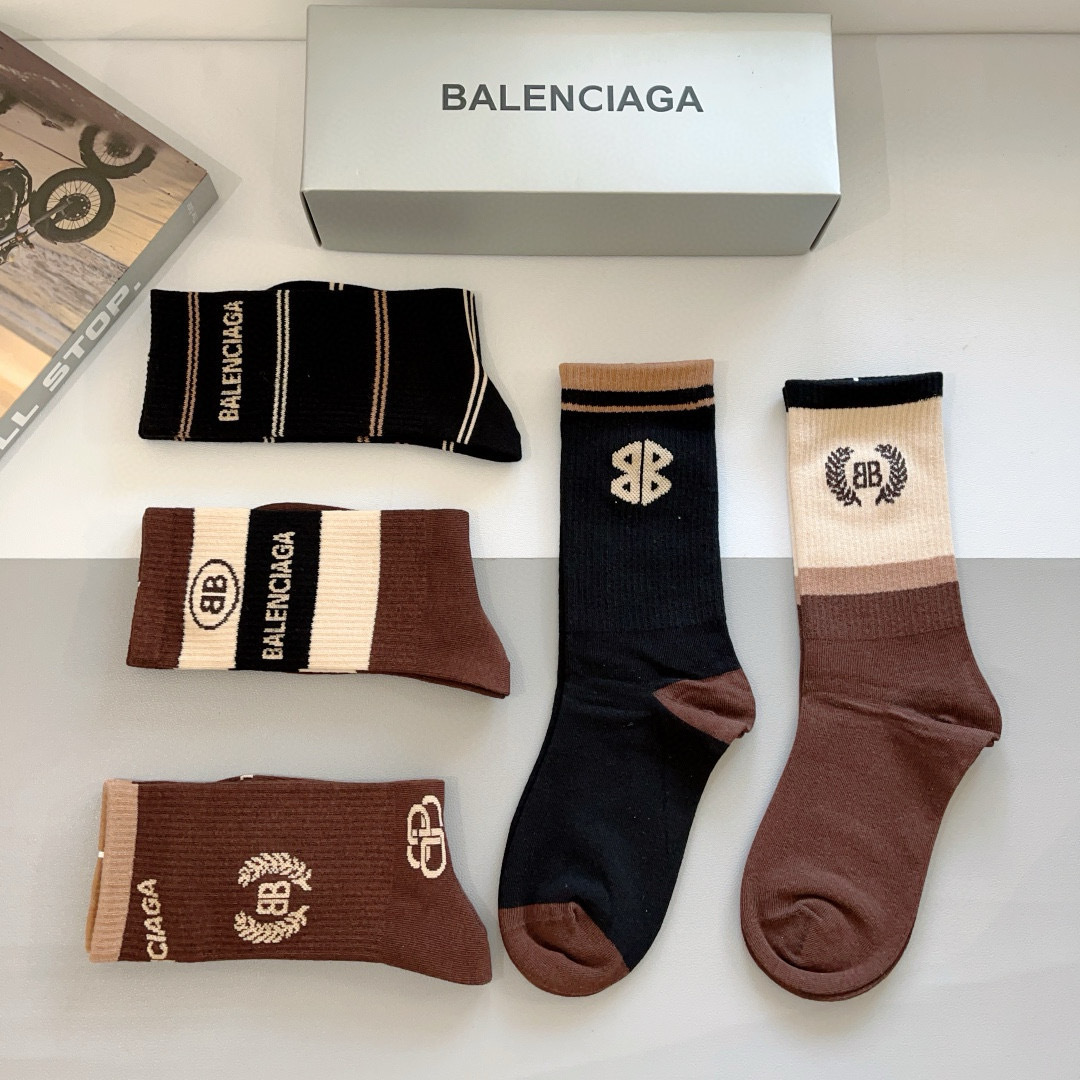 [TOP] BALENCIAGA Socks - 5 Pieces as a Set
