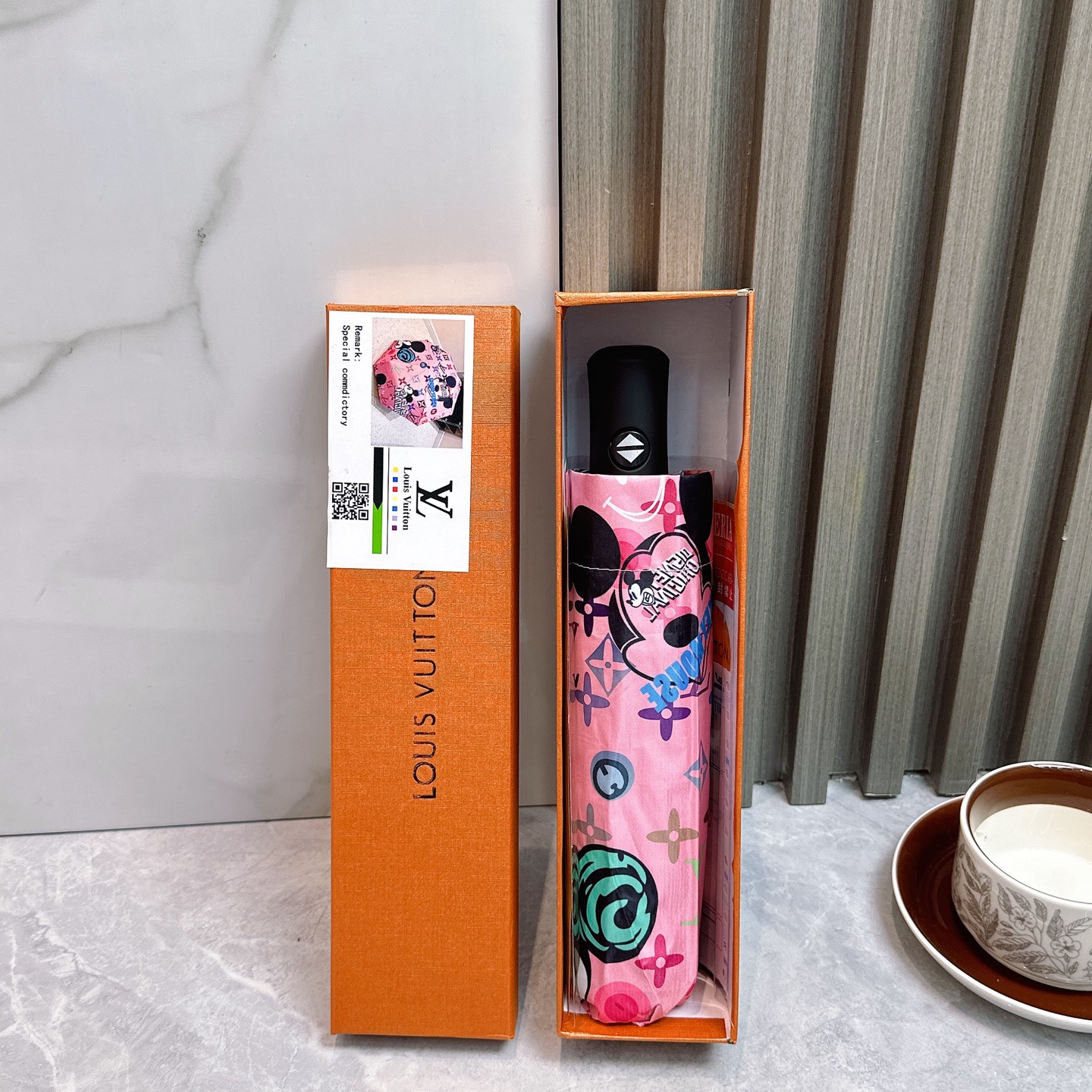 [TOP] Louis Vuitton LV Umbrella - Pink