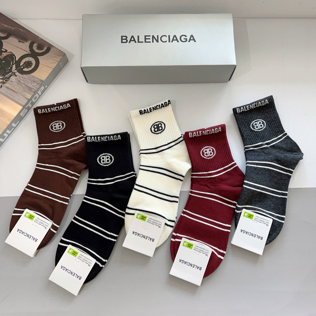 [TOP] BALENCIAGA Socks - 5 Pieces as a Set