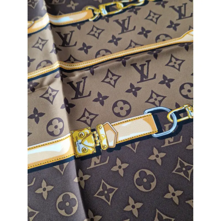 [TOP] Louis Vuitton LV Silk Scarf  - Brown