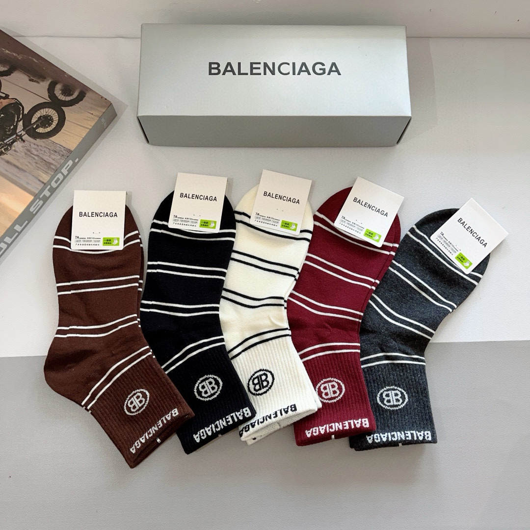 [TOP] BALENCIAGA Socks - 5 Pieces as a Set