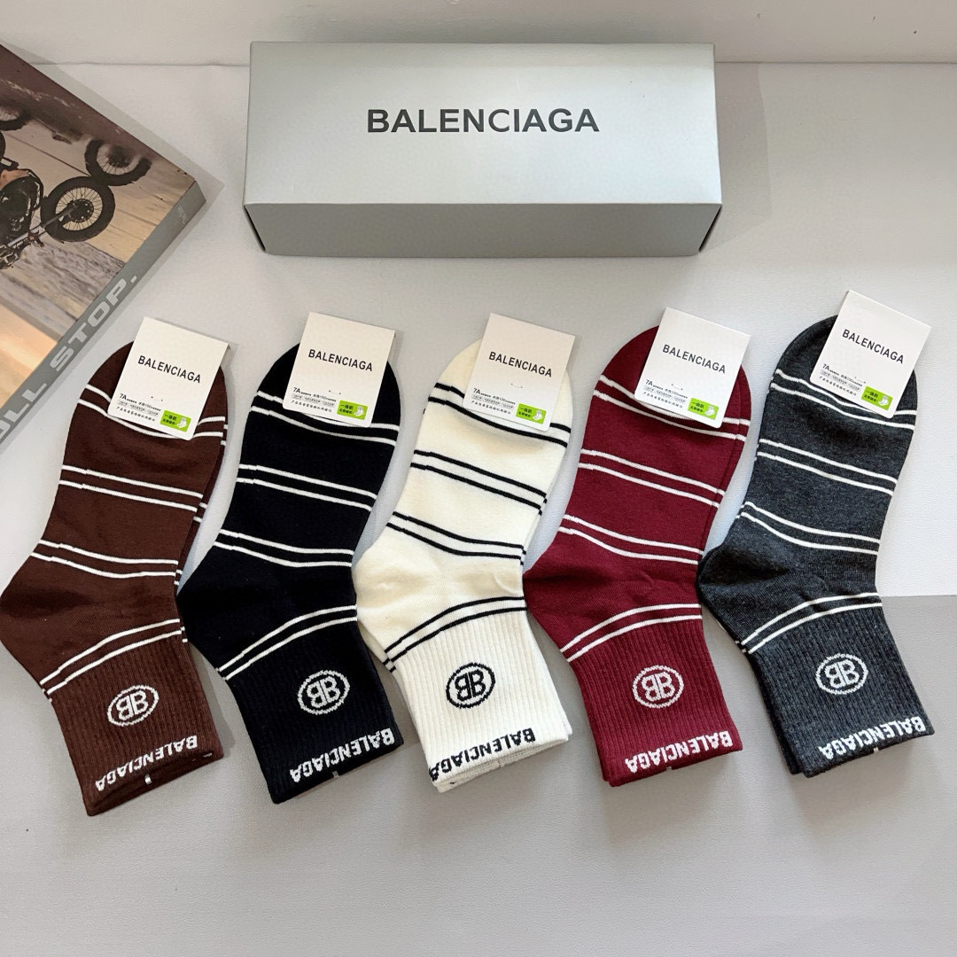[TOP] BALENCIAGA Socks - 5 Pieces as a Set