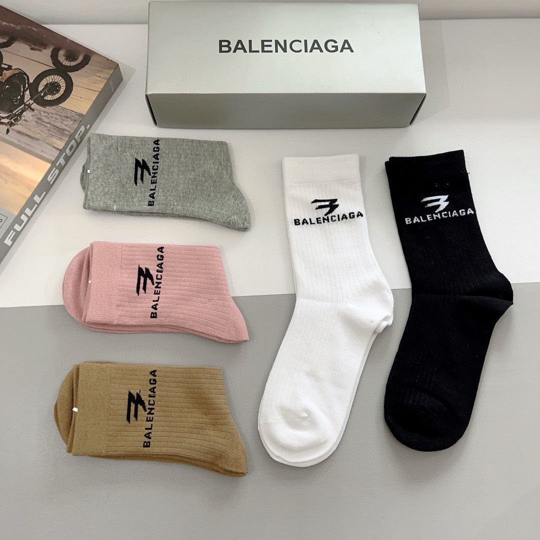 [TOP] BALENCIAGA Socks - 5 Pieces as a Set