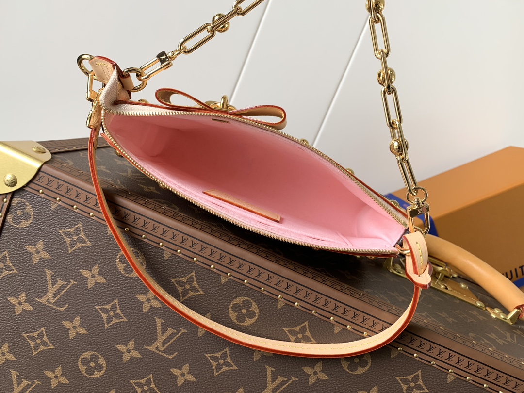 [TOP] Louis Vuitton LV Monogram Pochette Accessories Bag with Cherry Blossom Pattern 13x4x22cm - Brown