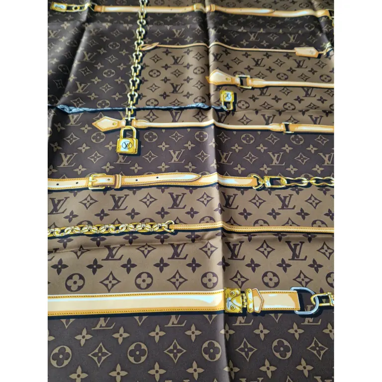 [TOP] Louis Vuitton LV Silk Scarf  - Brown