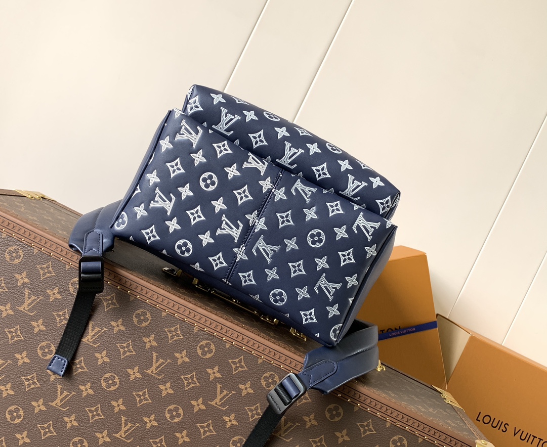 [TOP] Louis Vuitton LV Discovery Backpack Monogram Shadow 29x38x20cm - Navy Blue