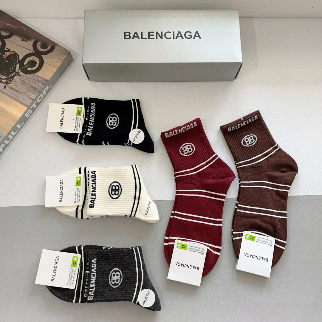 [TOP] BALENCIAGA Socks - 5 Pieces as a Set