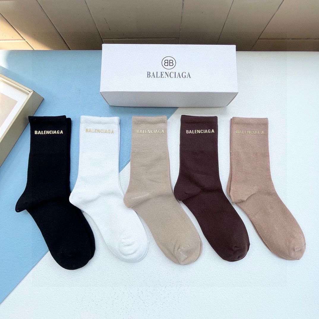 [TOP] BALENCIAGA Socks - 5 Pieces as a Set