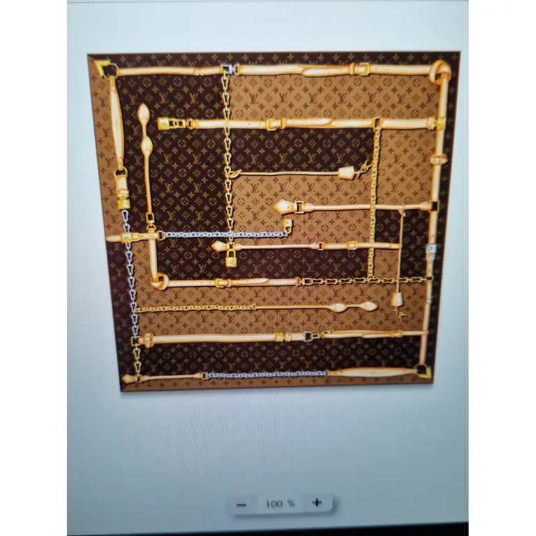 [TOP] Louis Vuitton LV Silk Scarf  - Brown