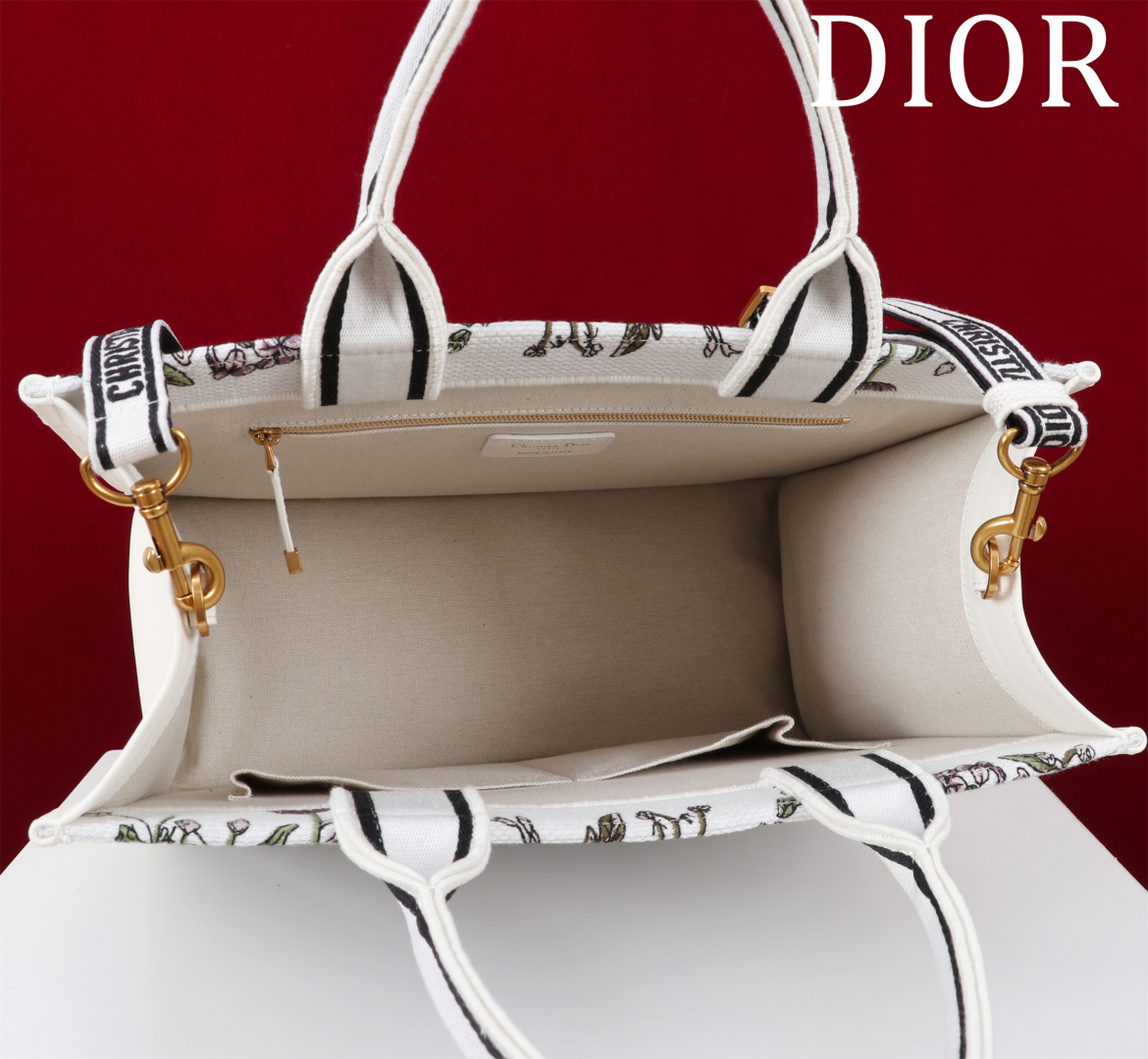 [TOP] Christian Dior  Book Tote Bag - 2 Sizes - White