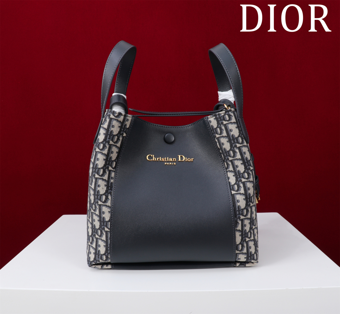 [TOP] Christian Dior CD Signature Hobo Bag 21x19 x11 cm/24×21×14 cm - Blue