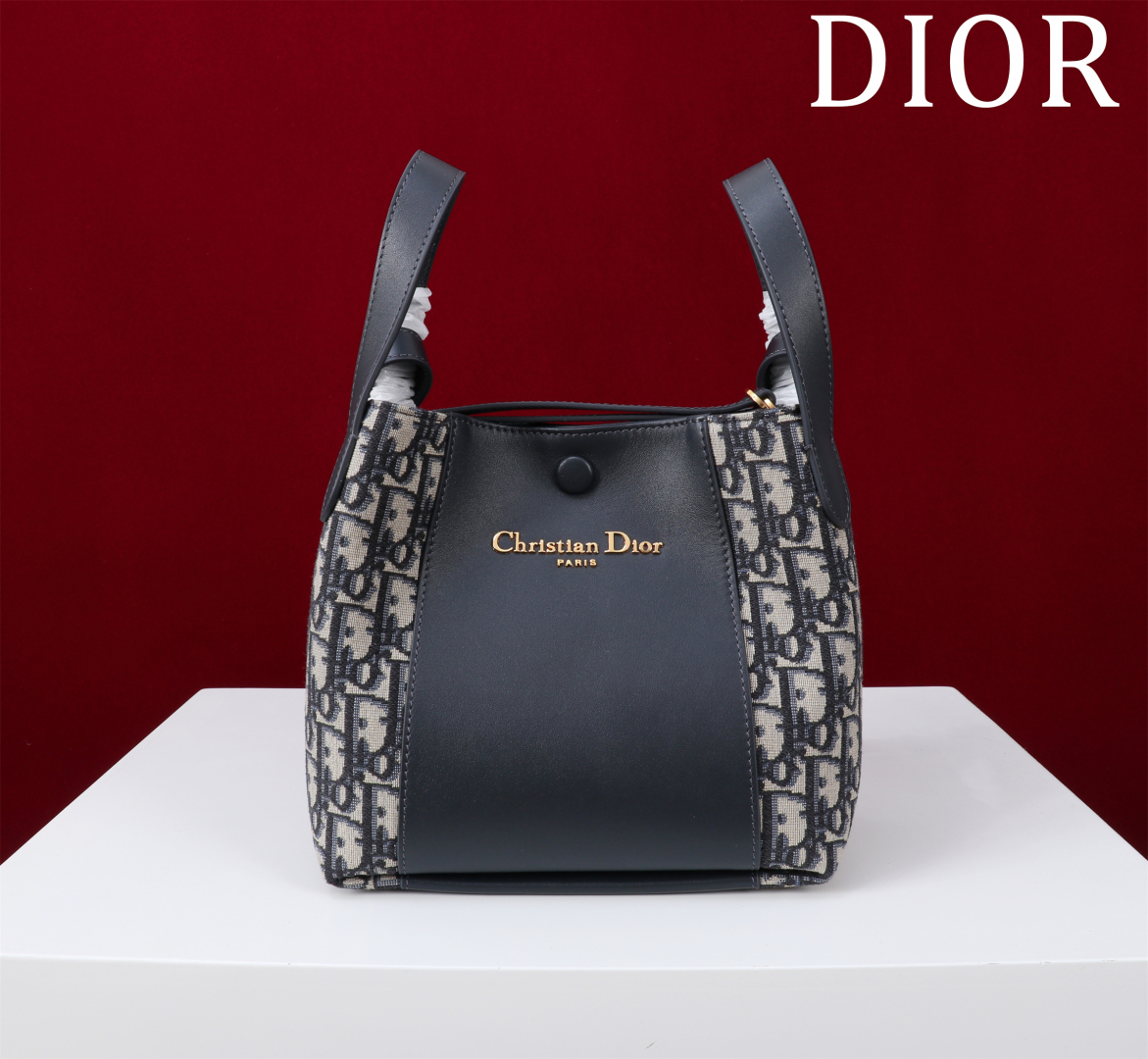 [TOP] Christian Dior CD Signature Hobo Bag 21x19 x11 cm/24×21×14 cm - Blue