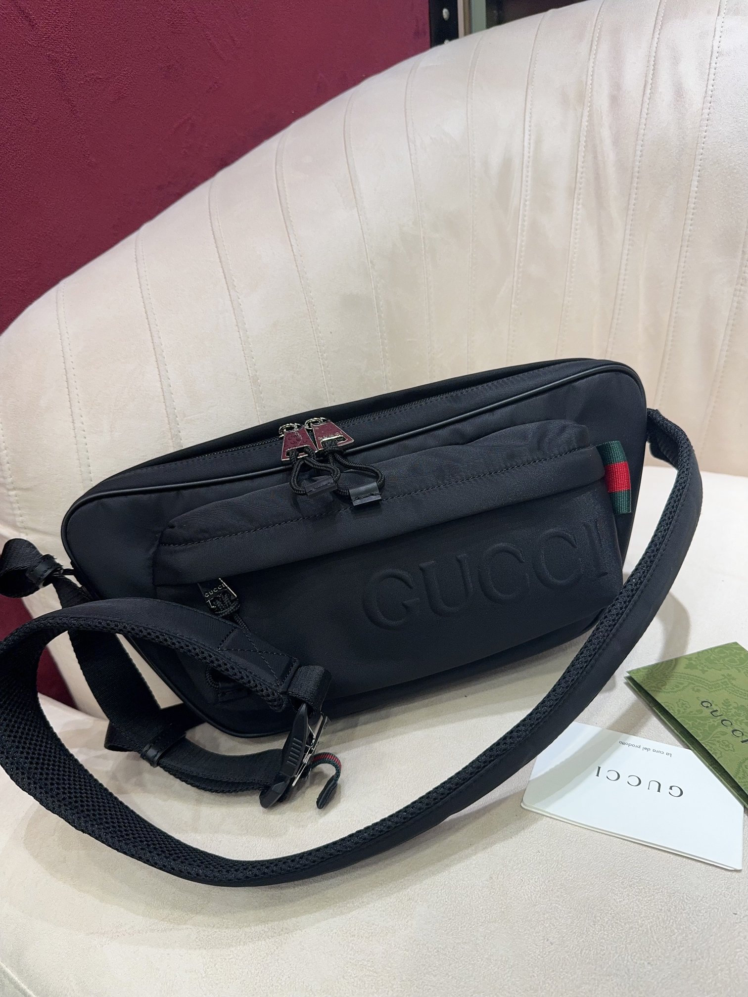 [TOP] GUCCI GG Canvas Crossbody Bag 34*15*10cm - Black