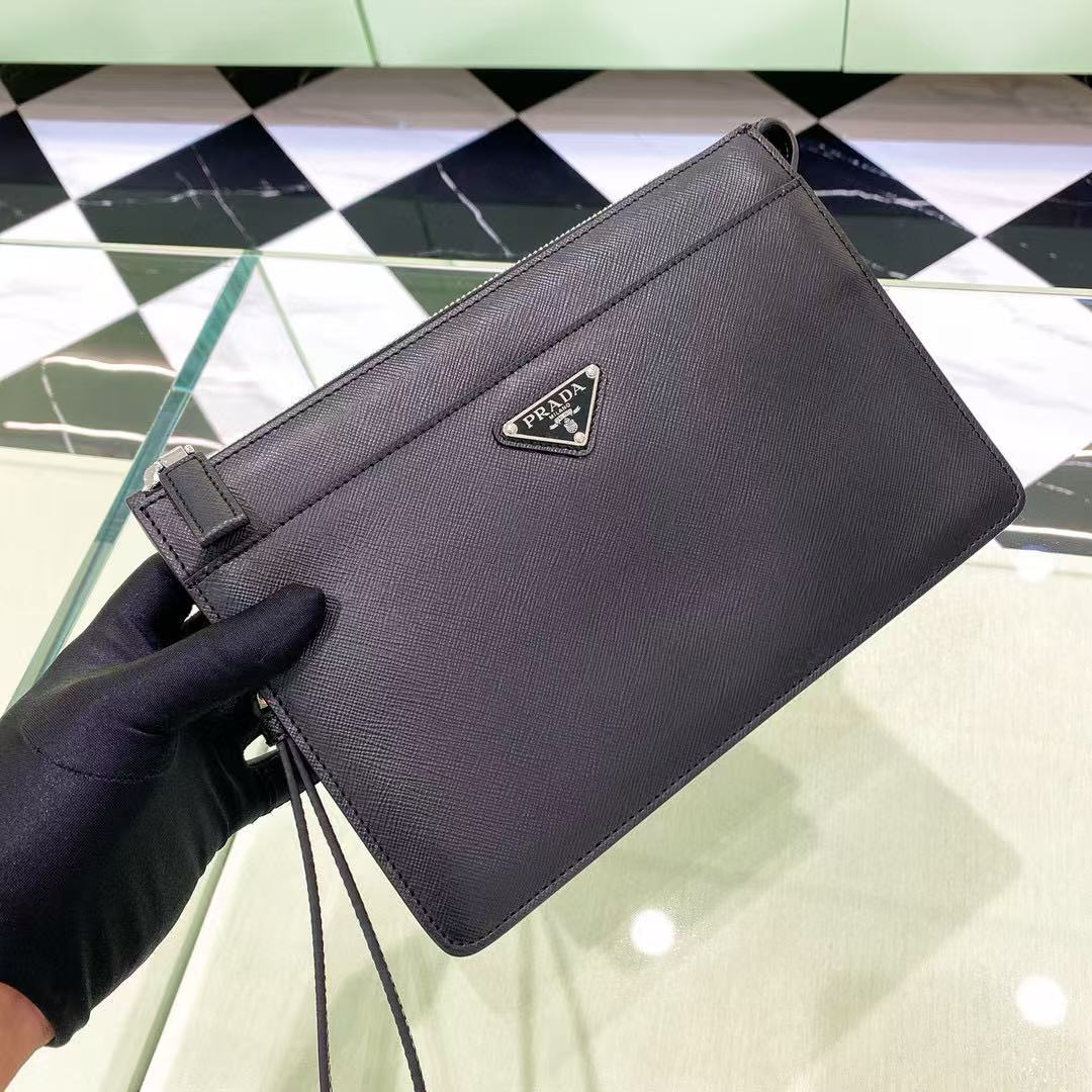 [TOP] PRADA Leather Handbag 25×27cm- Black