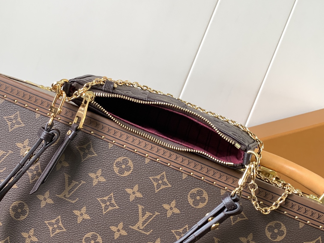 [TOP] Louis Vuitton LV Easy Pouch Bag Monogram Empreinte Leather 19.0 x 11.5 x 3.0 cm - Chocolate