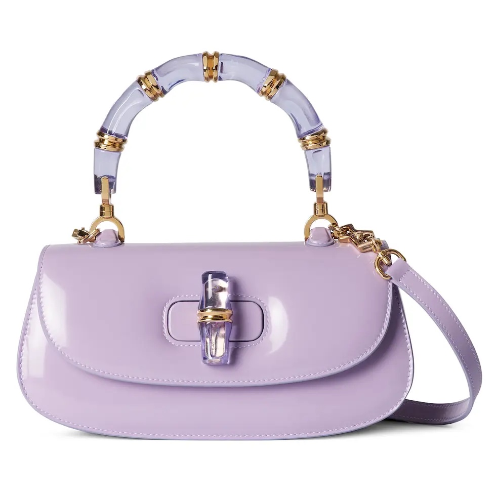 [TOP] GUCCI G*G Bamboo Diva Handbag 26.6*13*8cm - Purple