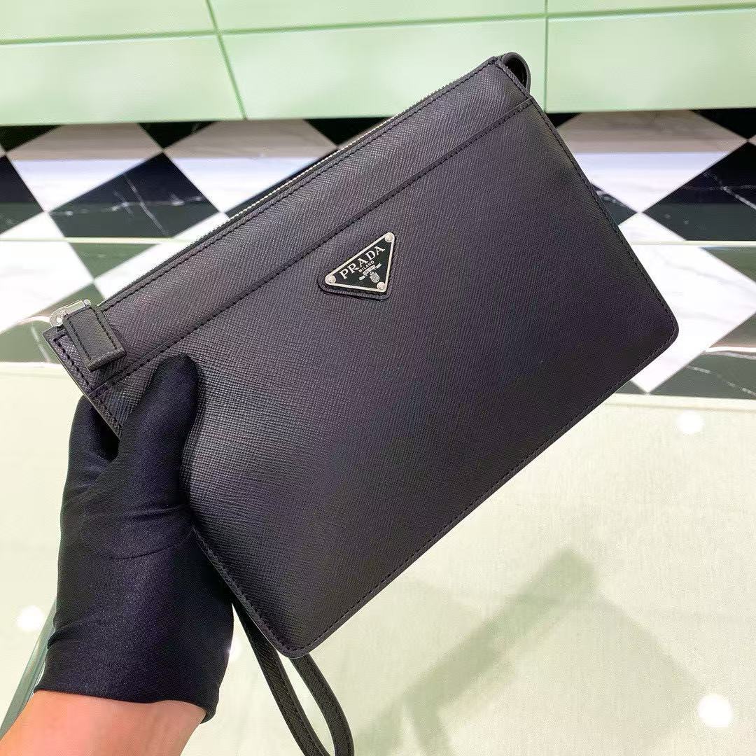 [TOP] PRADA Leather Handbag 25×27cm- Black