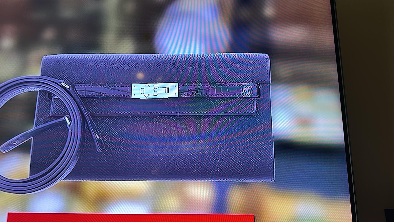 [TOP] HERMES Kelly Togo Leather with Alligator Skin 20/11.5 CM - Bleu Electrique & SHW