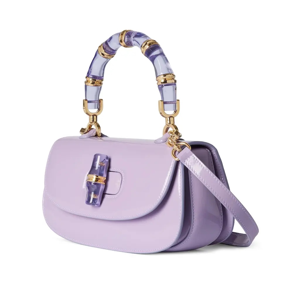 [TOP] GUCCI G*G Bamboo Diva Handbag 26.6*13*8cm - Purple