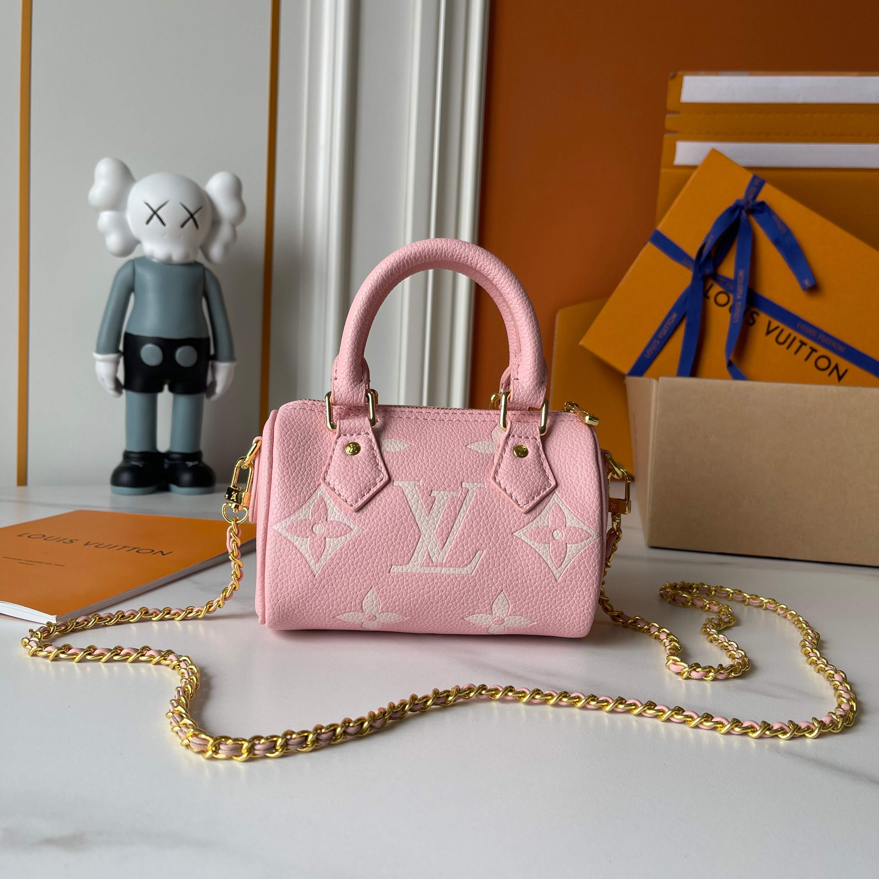 [TOP] Louis Vuitton LV Nano Speedy Monogram Bag 16x11x9cm - Pink