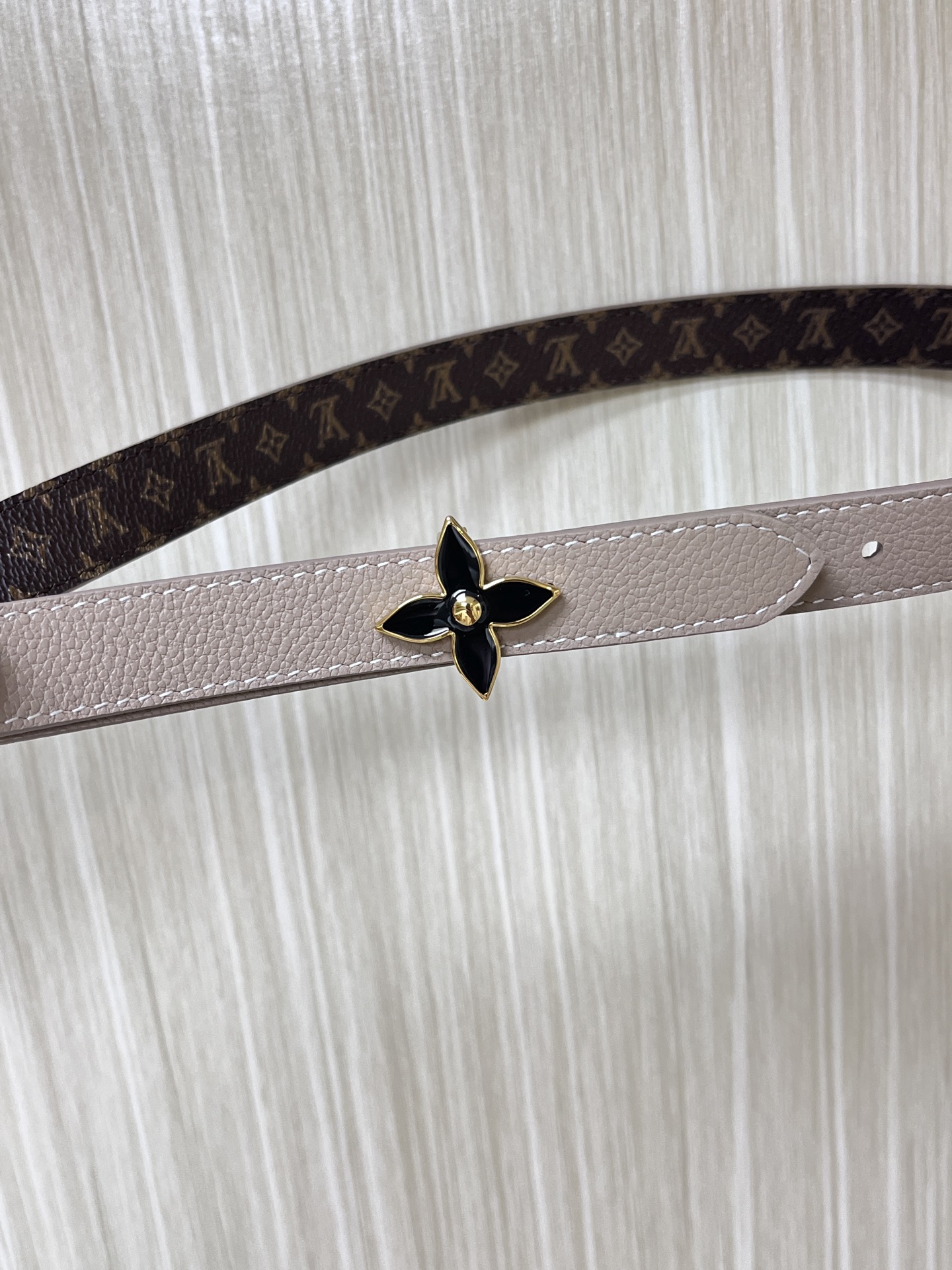 [TOP] Louis Vuitton LV x TM Mini Flowergram Belt 2.0cm - Gray